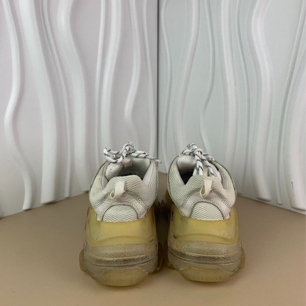 Balenciaga Triple S Womens Sneakers White Mesh & Leather Chunky Sole - Picture 3 of 8